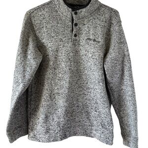 Eddie Bauer Men’s Radiator Fleece Pullover with Snaps, Light Grey Heather-Medium